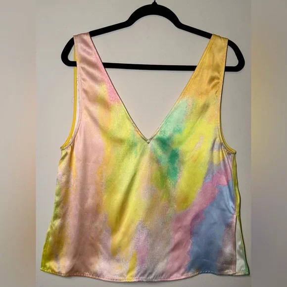 NEW STINE GOYA - Elanor Heavy Satin Top - Fireworks size Small